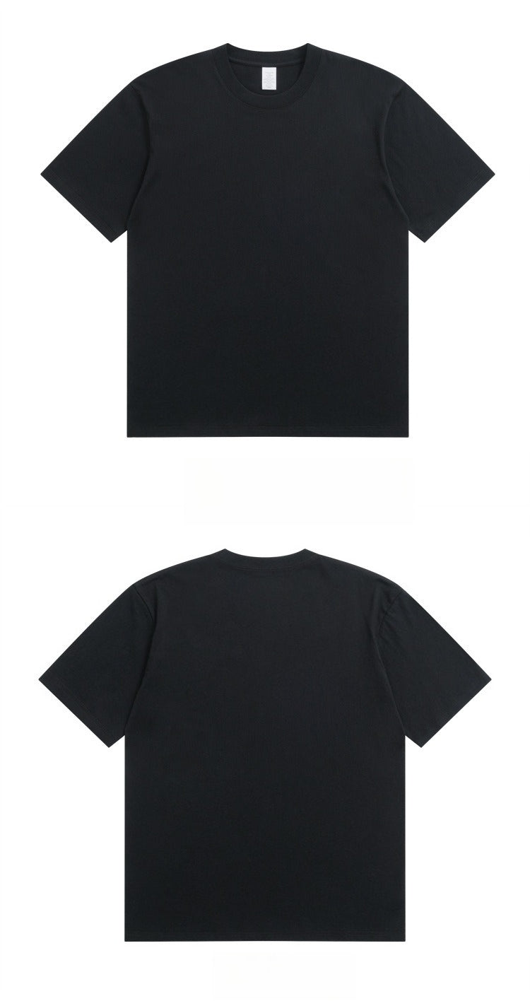 2025 New Heavy Cotton T-Shirt | 230g Combed Cotton Front Shoulder Crew Neck Short Sleeve, Same Solid Color Casual T-Shirt for Men and Women
