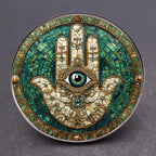 FAMAS Hand Evil Eye Stainless Steel Brooch