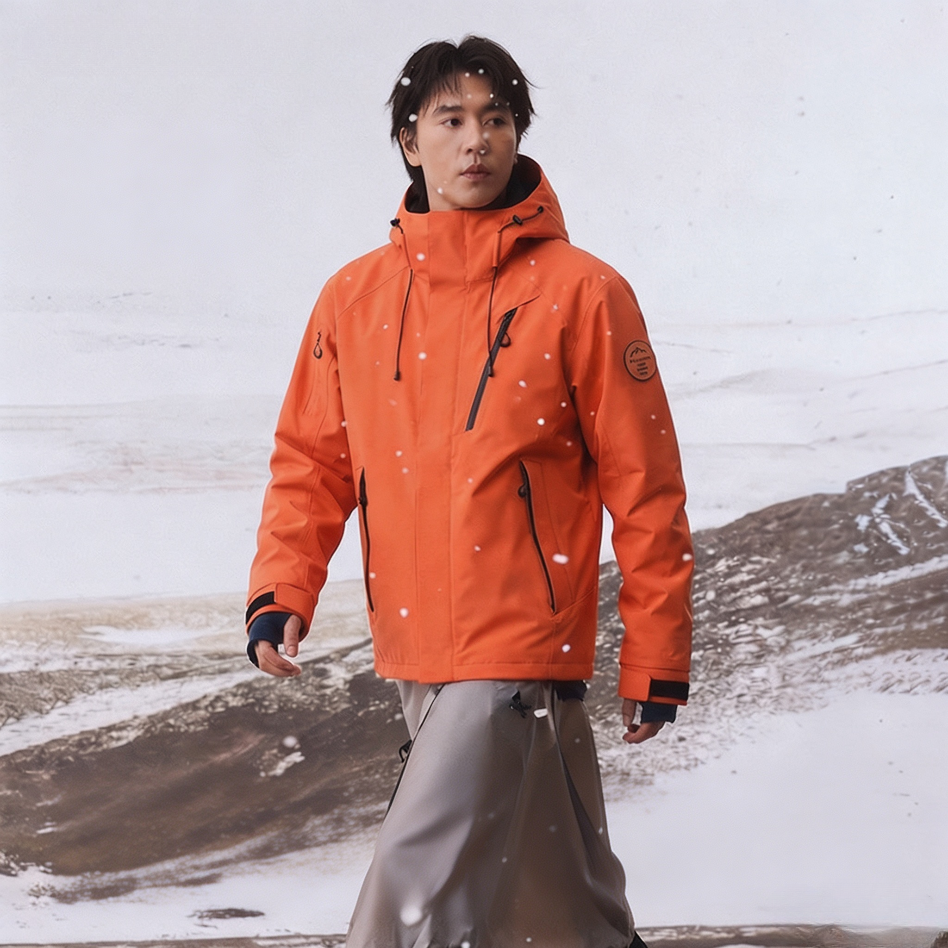 Camel Unisex 3‑in‑1 Detachable Jacket, Waterproof Windproof Warm Outdoor Hiking Mountaineering Coat for Men Women