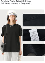 2025 New Heavy Cotton T-Shirt | 230g Combed Cotton Front Shoulder Crew Neck Short Sleeve, Same Solid Color Casual T-Shirt for Men and Women