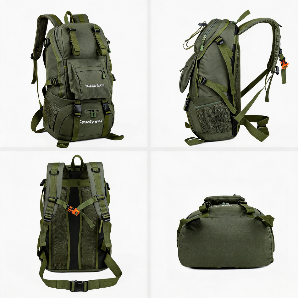 Waterproof Oxford Cloth Hiking Backpack Large Capacity Lightweight for Outdoor Travel Cycling