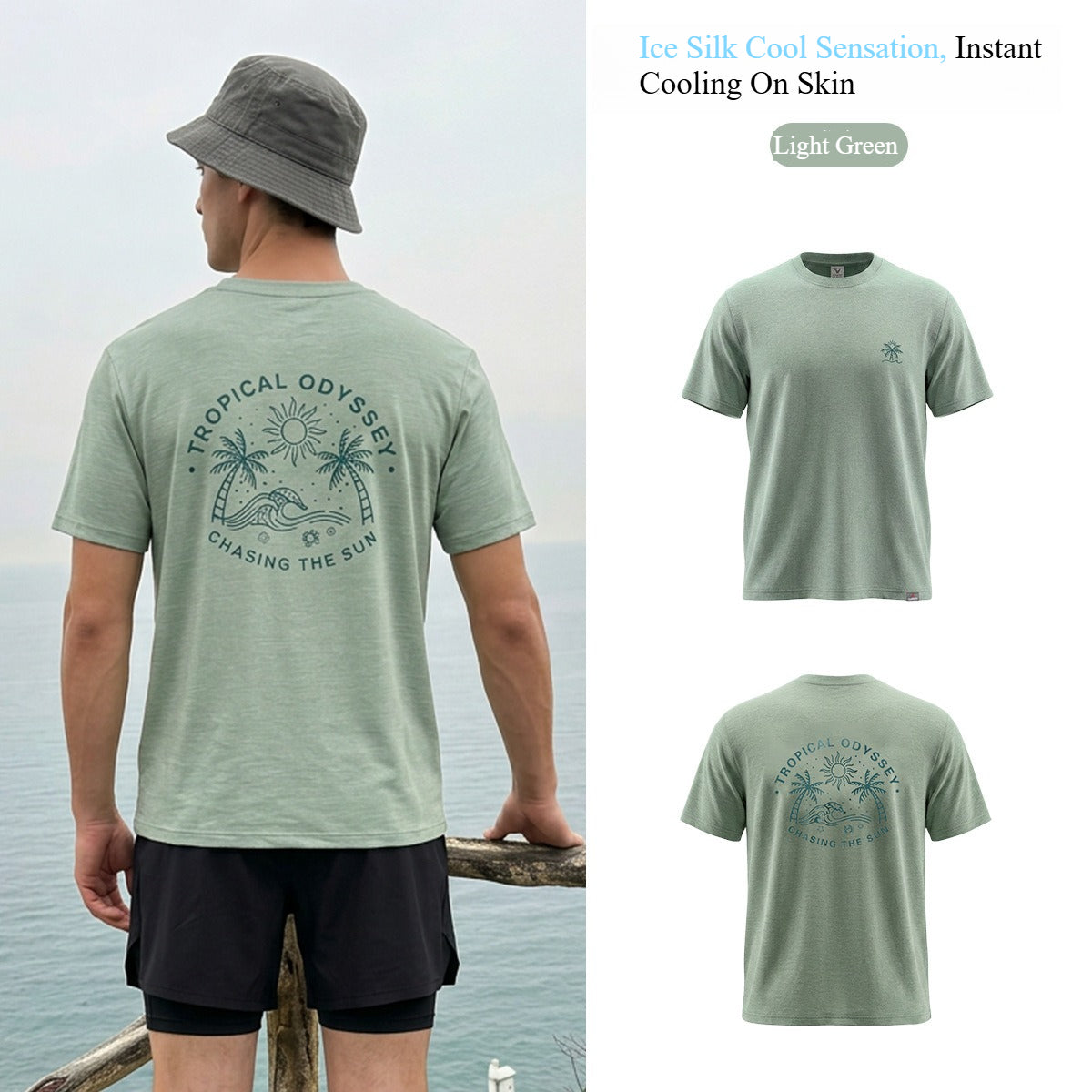 Men's Lightweight Quick Dry Breathable Short Sleeve T-Shirt for Hiking Outdoor Workout