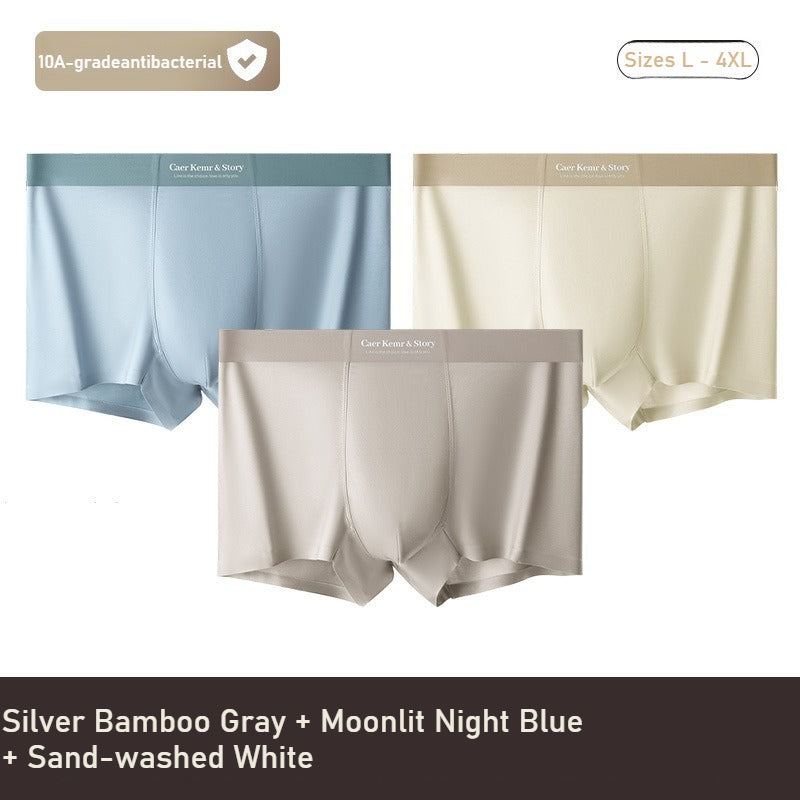 Cool feeling ice silk summer thin men's underwear large size boxer underwear men's