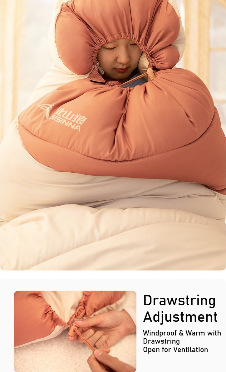 Adult Thickened Sleeping Bag - Outdoor Camping Travel Office Portable Cold-Resistant