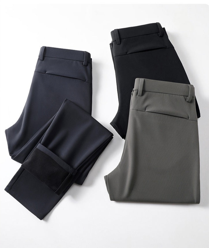 WENHOUU Cupro Softshell Hiking Pants, Unisex Breathable Fleece Lined Stretch Trousers