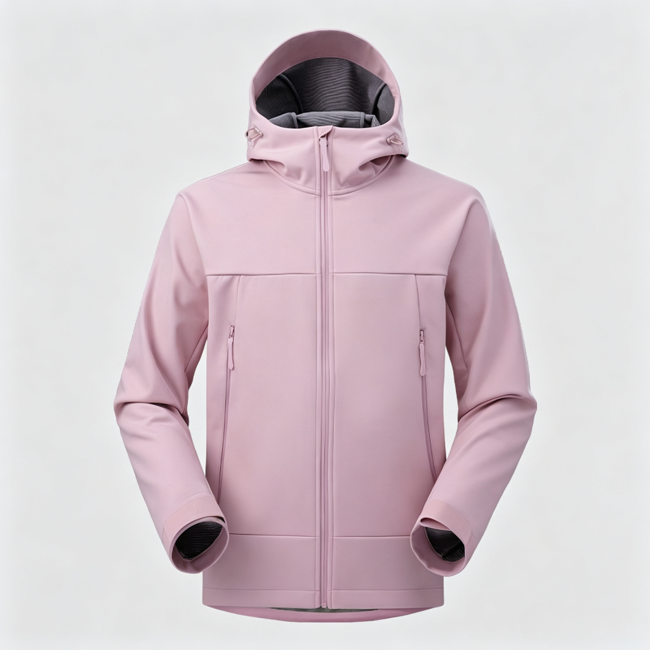 Men Women Loose Softshell Hooded Jacket Wind‑Resistant Water Repellent Outdoor Coat