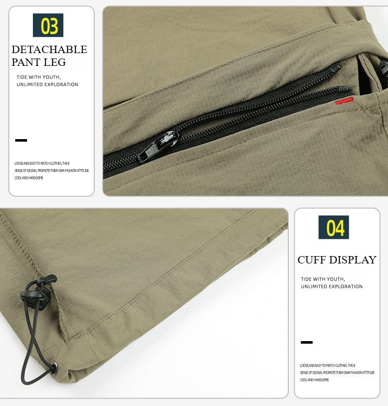 Wenhouu Men Zip Off Waterproof Breathable Cargo Hiking Trekking Pants