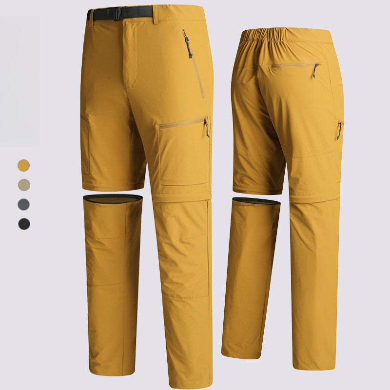 Men's Zip‑Off Cargo Hiking Pants, Waterproof Breathable Stretch Outdoor Trekking Trousers