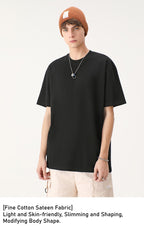 2025 New Heavy Cotton T-Shirt | 230g Combed Cotton Front Shoulder Crew Neck Short Sleeve, Same Solid Color Casual T-Shirt for Men and Women