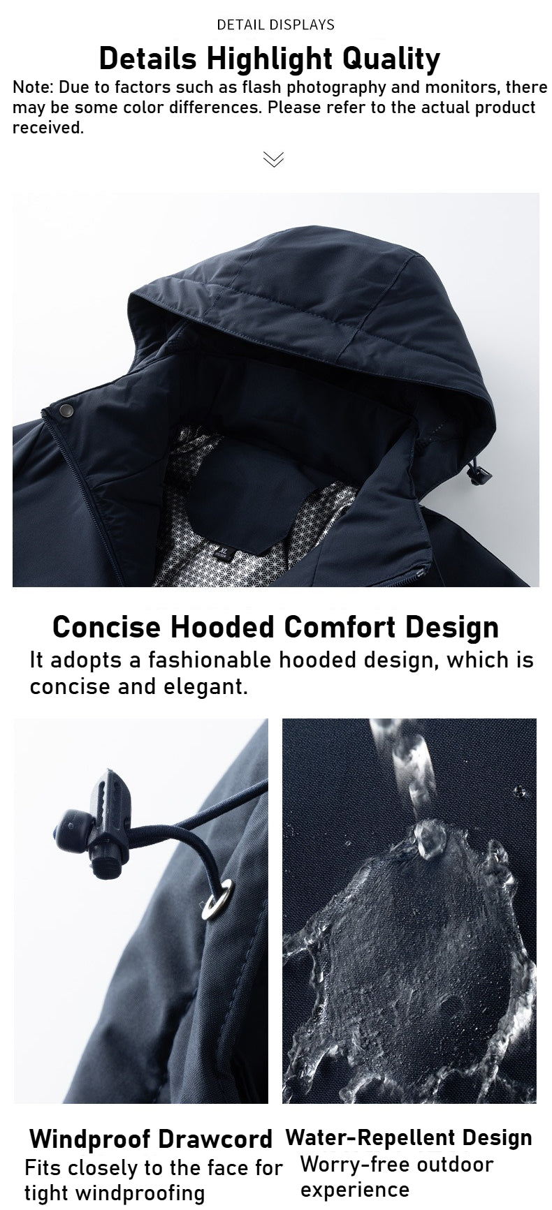 Women's and men's jackets are windproof and waterproof, and padded jackets.