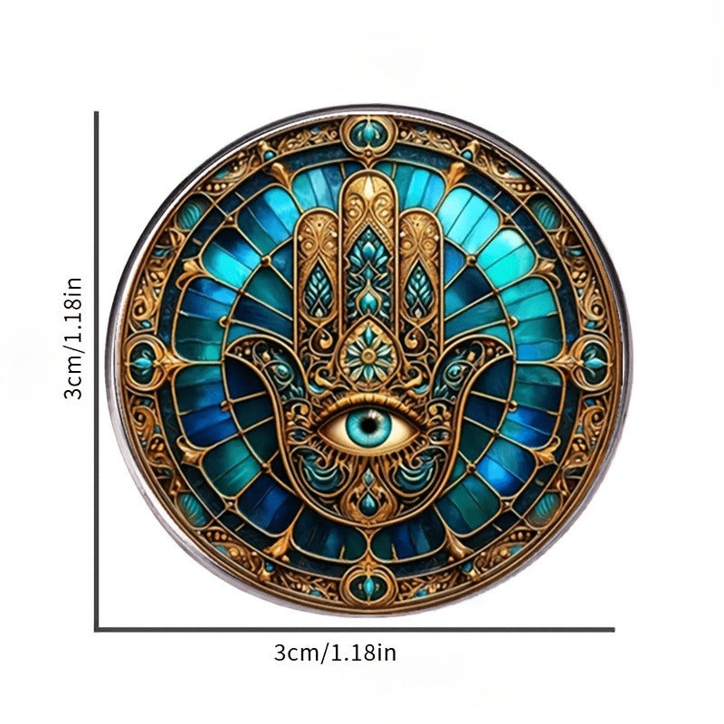 FAMAS Hand Evil Eye Stainless Steel Brooch