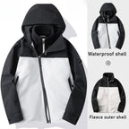 Autumn and winter three-proof jacket for men and women outdoor sports waterproof mountaineering hooded jacket