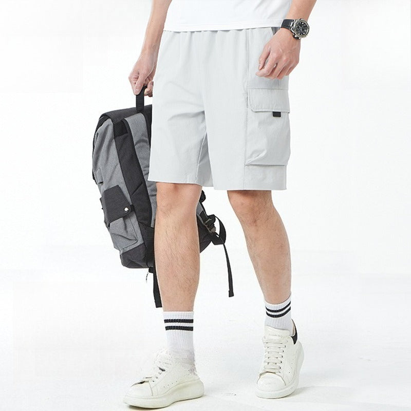 Lightweight Quick Dry Cool Feel 5 Inch Cargo Shorts for Men Outdoor Breathable Casual Shorts