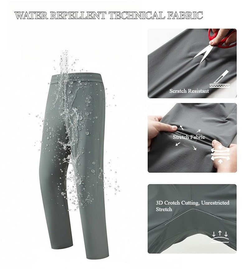 Men's Summer Ice Feel Quick Dry Pants, Breathable Loose Straight Fit Outdoor Casual Trousers