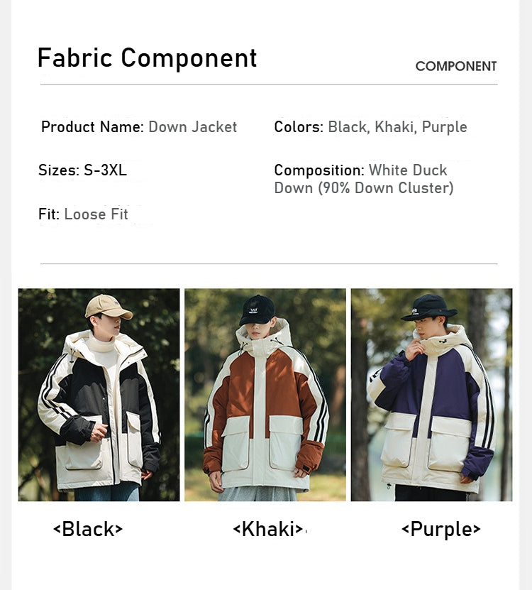 2025 winter new models, couple short down jackets, men's hooded thickened warm trendy jackets