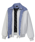 American retro men's short cotton clothes, spliced fake two-piece double-layer lapel loose coat