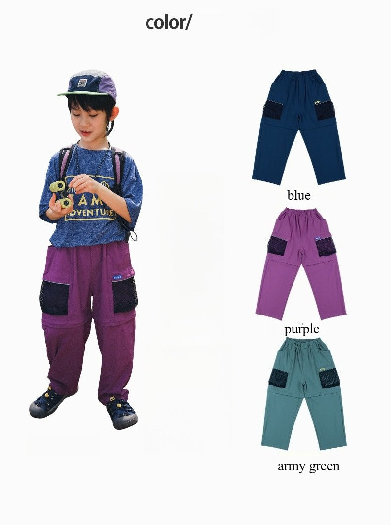 Older Kids 2-Way Convertible Anti-Mosquito Pants, Lightweight Outdoor Trousers