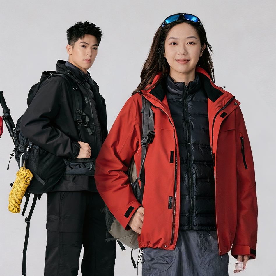 Toread 3‑in‑1 Down Hardshell Jacket, Windproof Waterproof Unisex Outdoor Mountaineering Coat