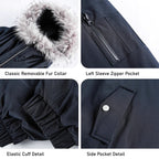 Removable fur collar hooded cotton clothes men's winter thickened warm tooling pie to overcome water splashing short wide cotton coat