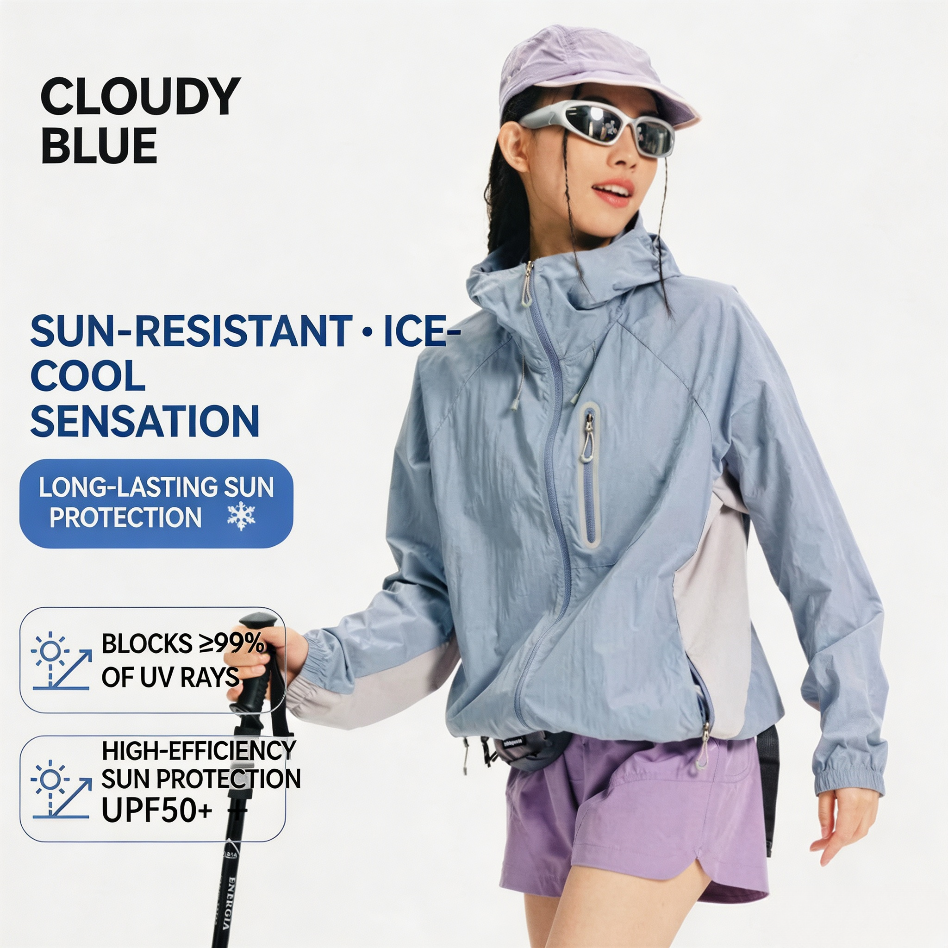 UPF100+ Lightweight Packable Sun Protection Jacket, Cool Breathable Outdoor Skin Coat
