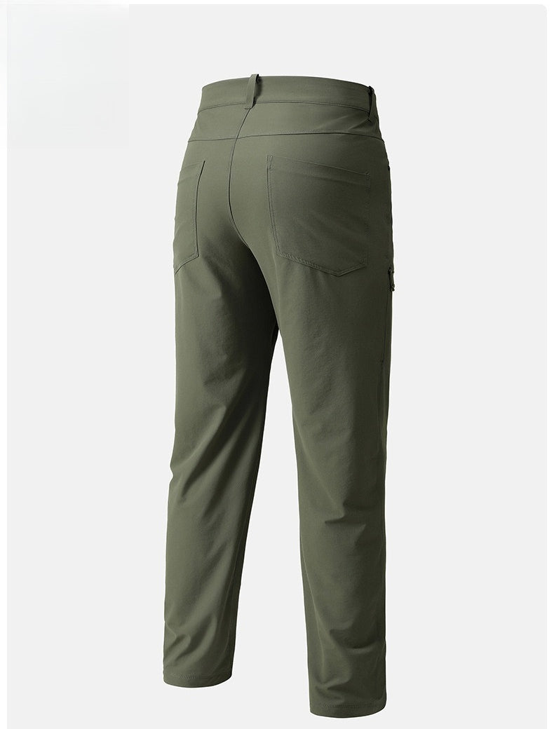 Men's Elastic Breathable Hiking Pants, Wear‑Resistant Straight‑Leg Outdoor Casual Trousers