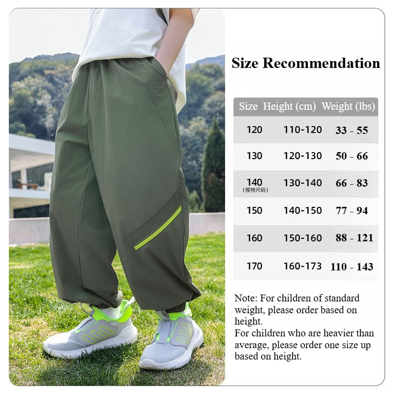 Boys Quick Dry Athletic Pants, UPF50+ UV Protection Mesh Cooling Trousers