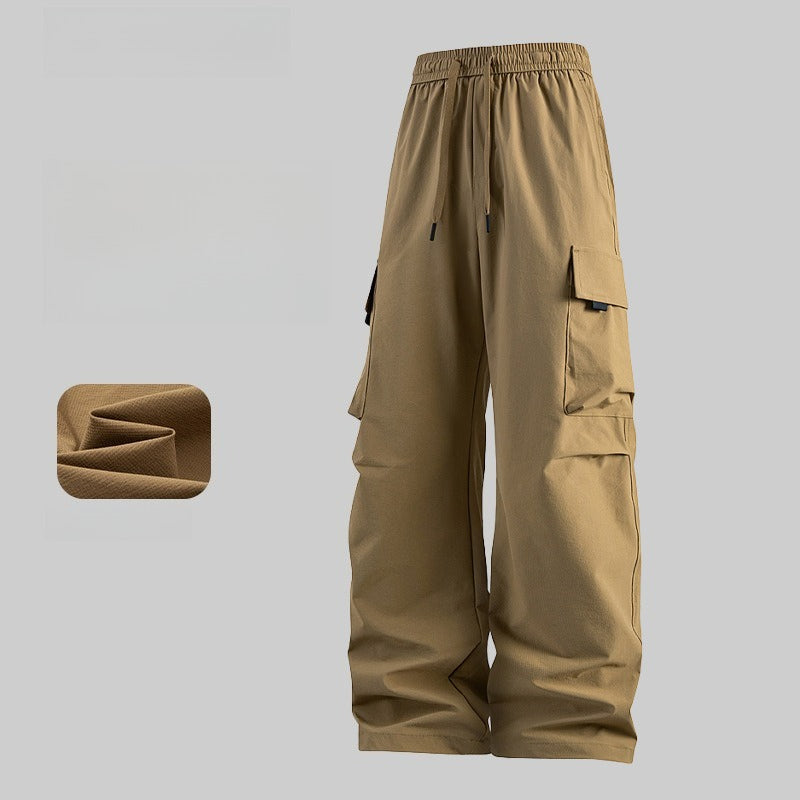 Unisex Wide‑Leg Cargo Pants, Fleece Lined Water Resistant Outdoor Loose Trousers, Customizable