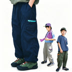 Boys Mountain Style Color Contrast Zipper Quick Dry Long Pants