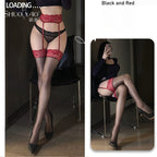 Women's lace stockings, garter sock combination, ultra-thin skin-penetrating/oily anti-hook, multi-color optional