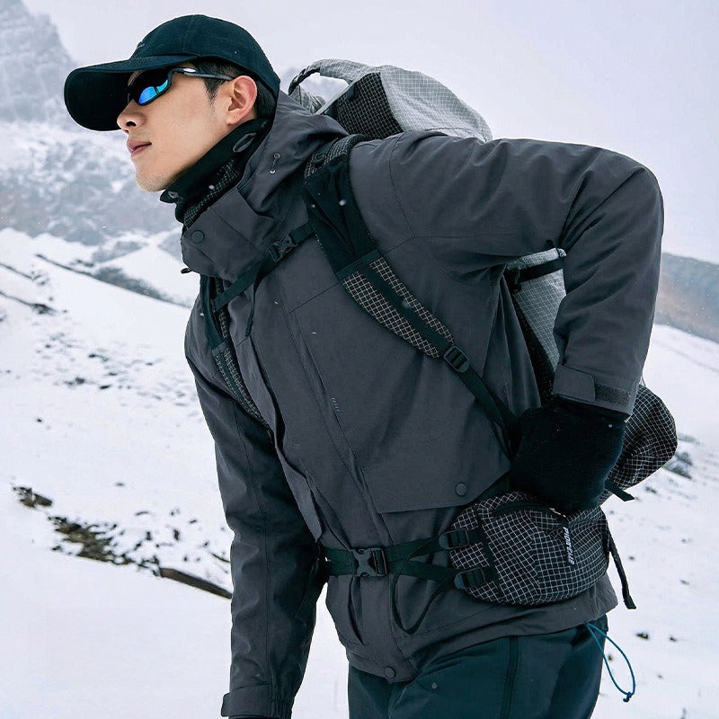 Fully Seam‑Sealed 3‑in‑1 Rain Jacket Unisex Detachable Warm Outdoor Mountaineering Coat