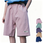 Mountain-Style Solid Color Cargo Shorts with Belt