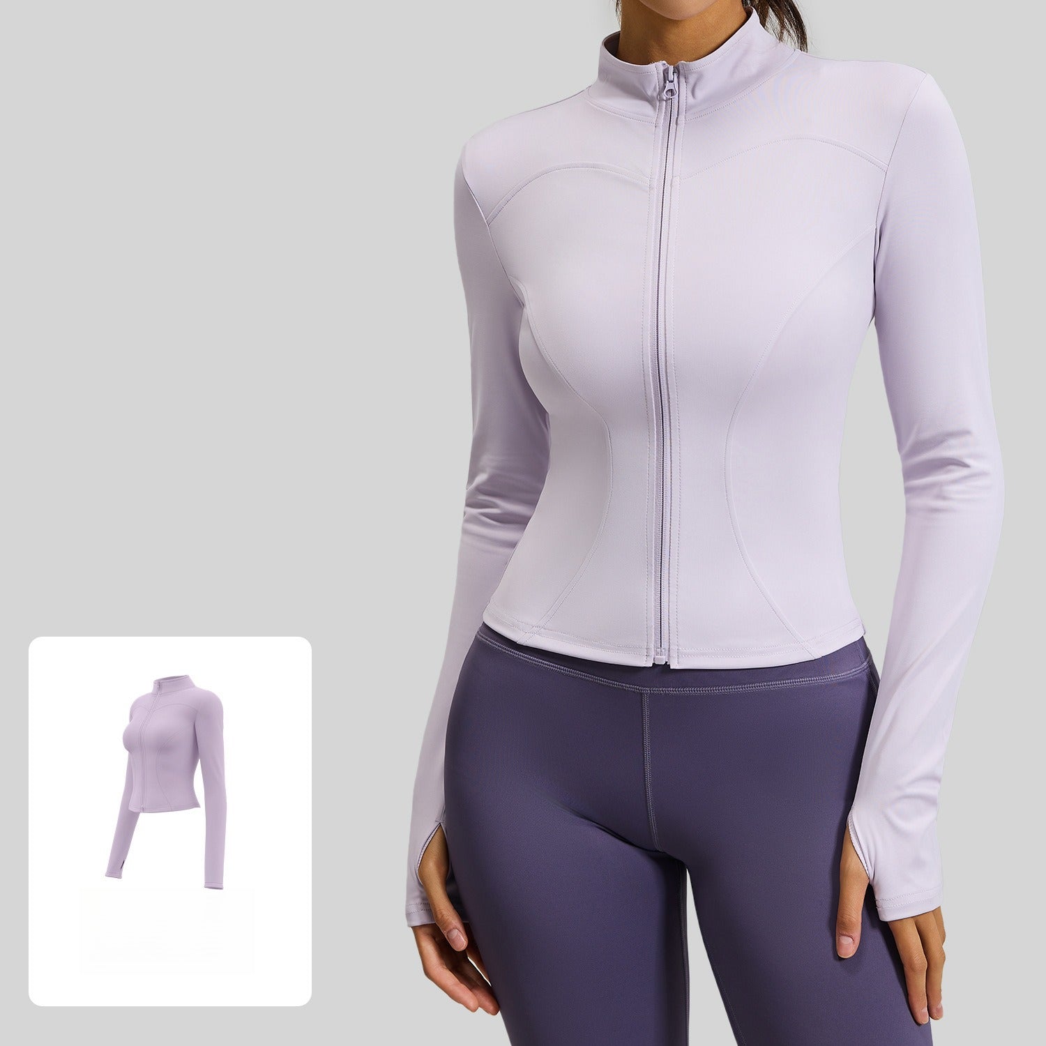 Wear long-sleeved tight yoga clothes outside, fitness, running, yoga