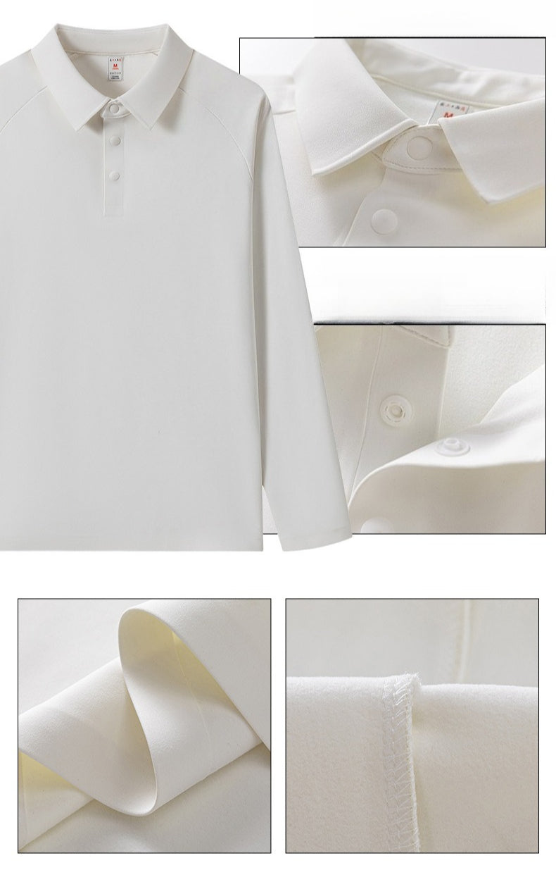 WENHOUU Men's Fleece Lined Long Sleeve Polo Shirt for Outdoor Sports