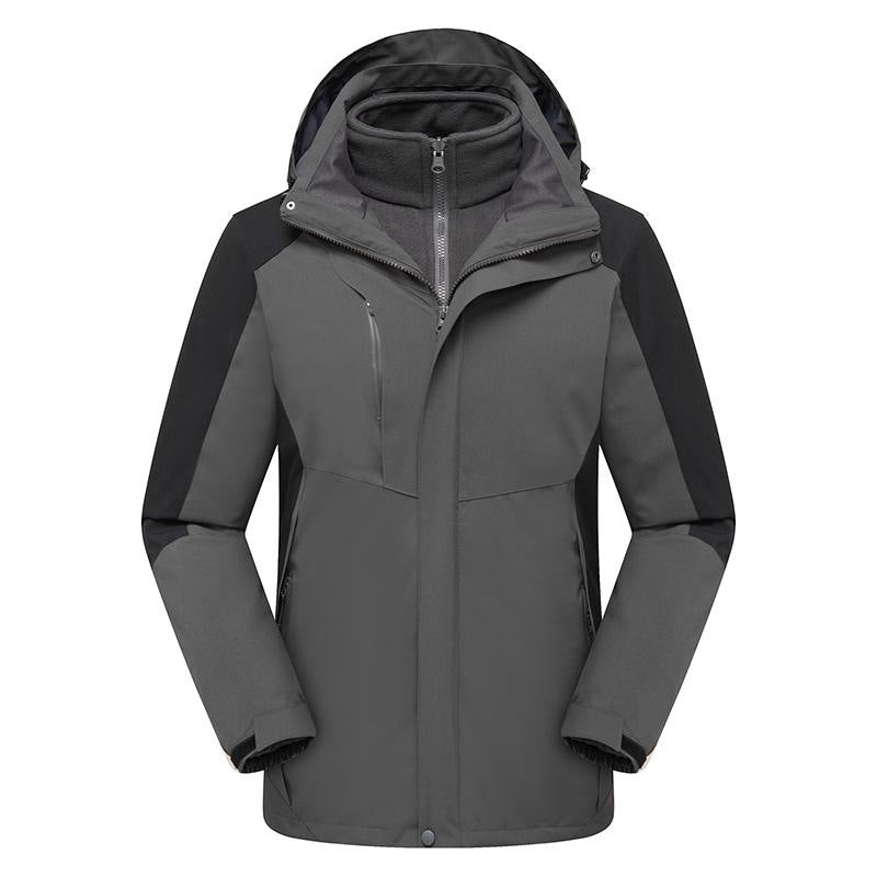 A Must-Have for Winter Outdoor Hiking! Unisex Couple’s 3-in-1 Shell Jacket, Thickened for Warmth, Balancing Casual Style and Trendiness, Youth-oriented Outerwear