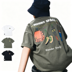 Outdoor-style graphic short-sleeve top for older children