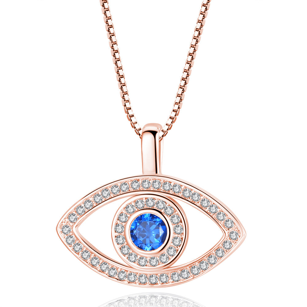 Evil Eye Necklace with Micro-paved Zircon