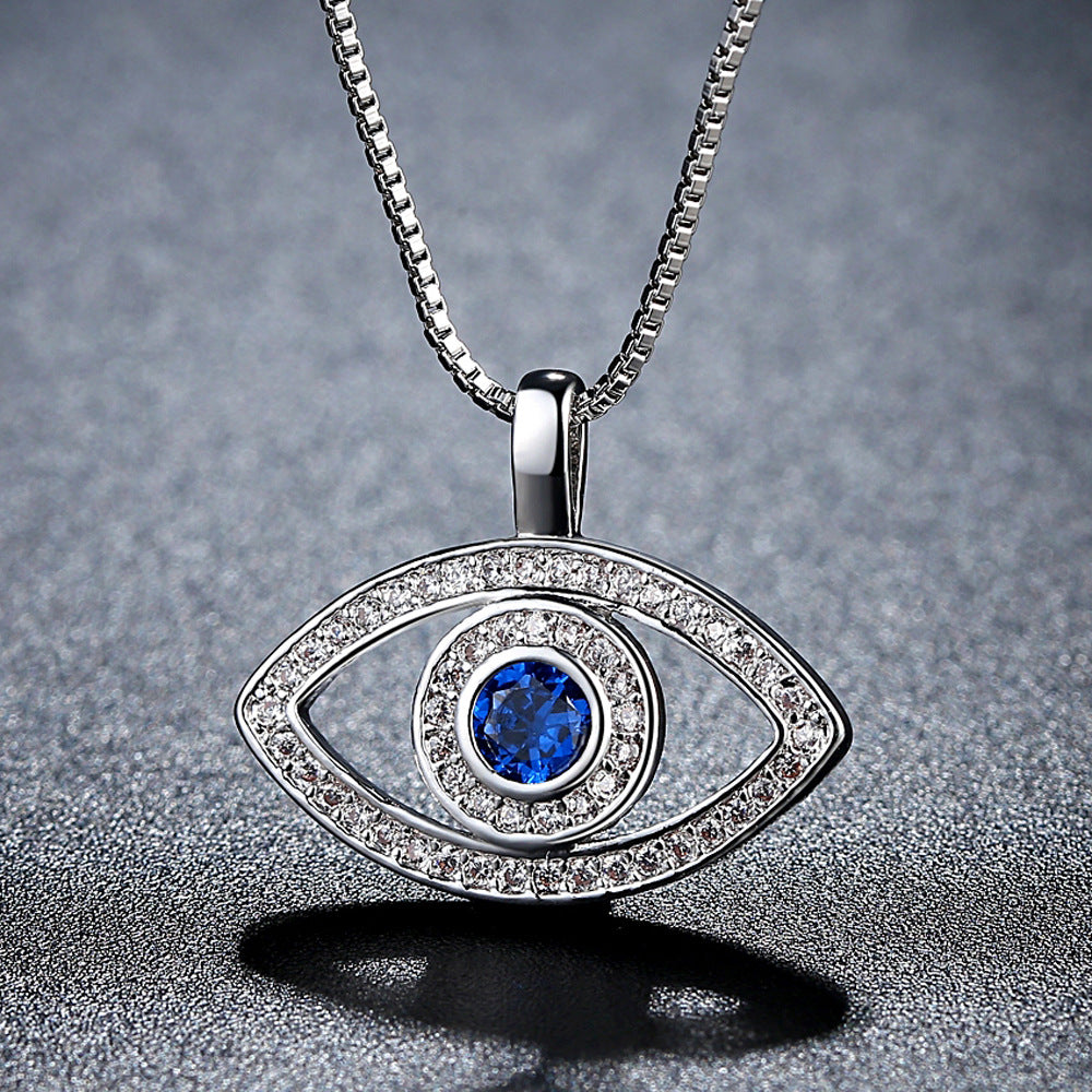 Evil Eye Necklace with Micro-paved Zircon