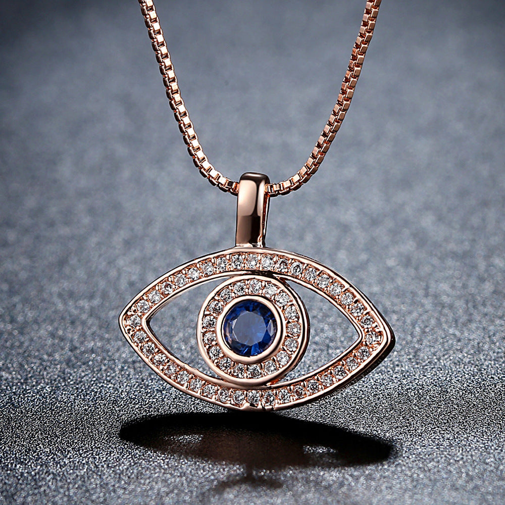 Evil Eye Necklace with Micro-paved Zircon