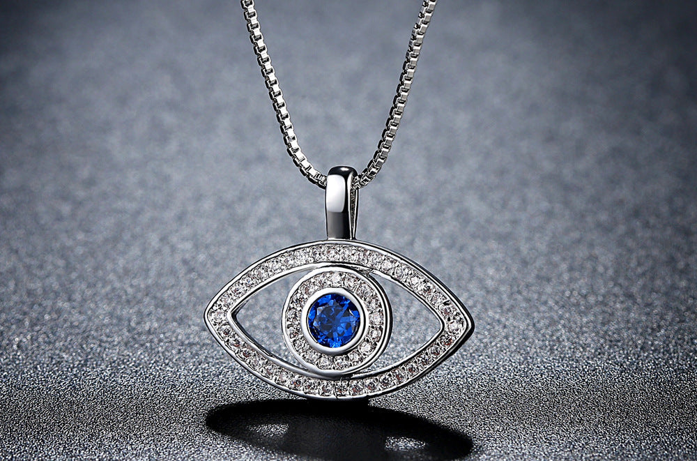 Evil Eye Necklace with Micro-paved Zircon