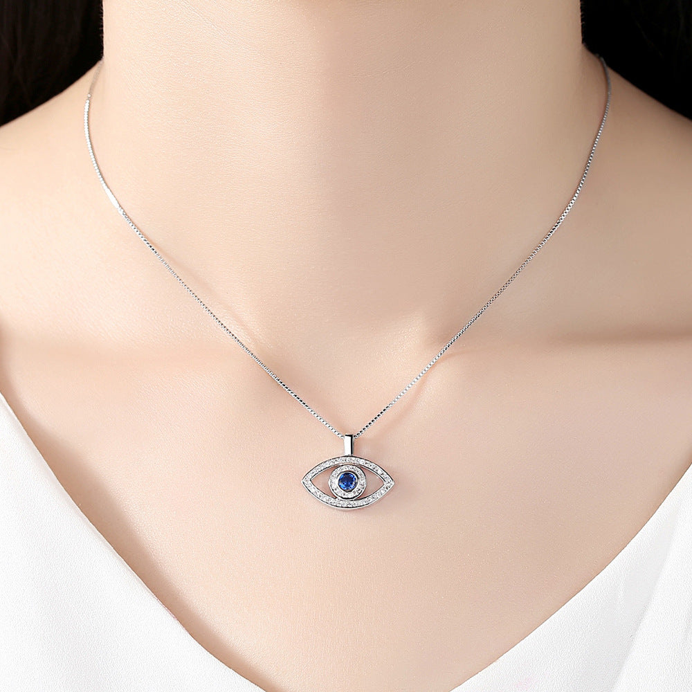 Evil Eye Necklace with Micro-paved Zircon