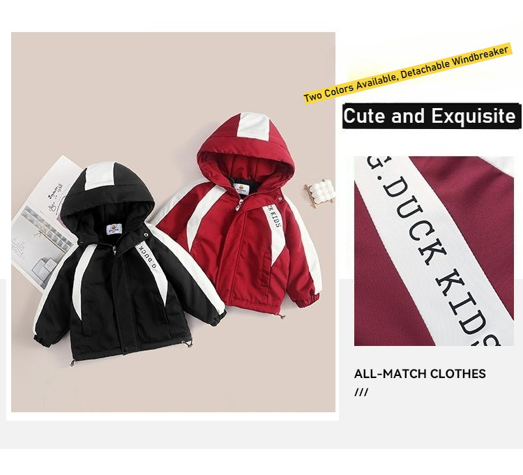 Gduck Unisex Kids' Windbreaker 3-8Y | Waterproof Windproof Fleece Liner | Spring Autumn Winter Outdoor Camping Jacket