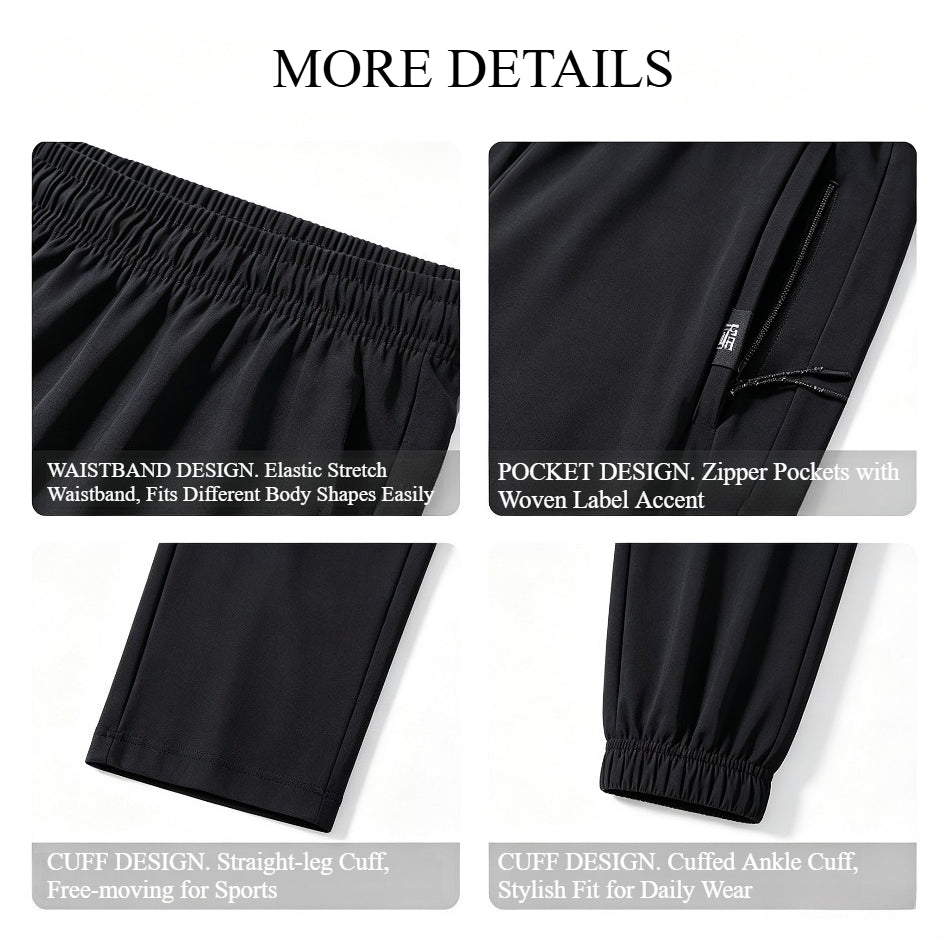 Unisex Ice Silk Quick Dry Sweatpants, Summer Thin Breathable Outdoor Running Pants