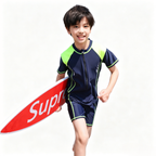 Summer Boys One Piece Swimsuit Chlorine Resistant Anti-UV 7A Antibacterial Swim Suit