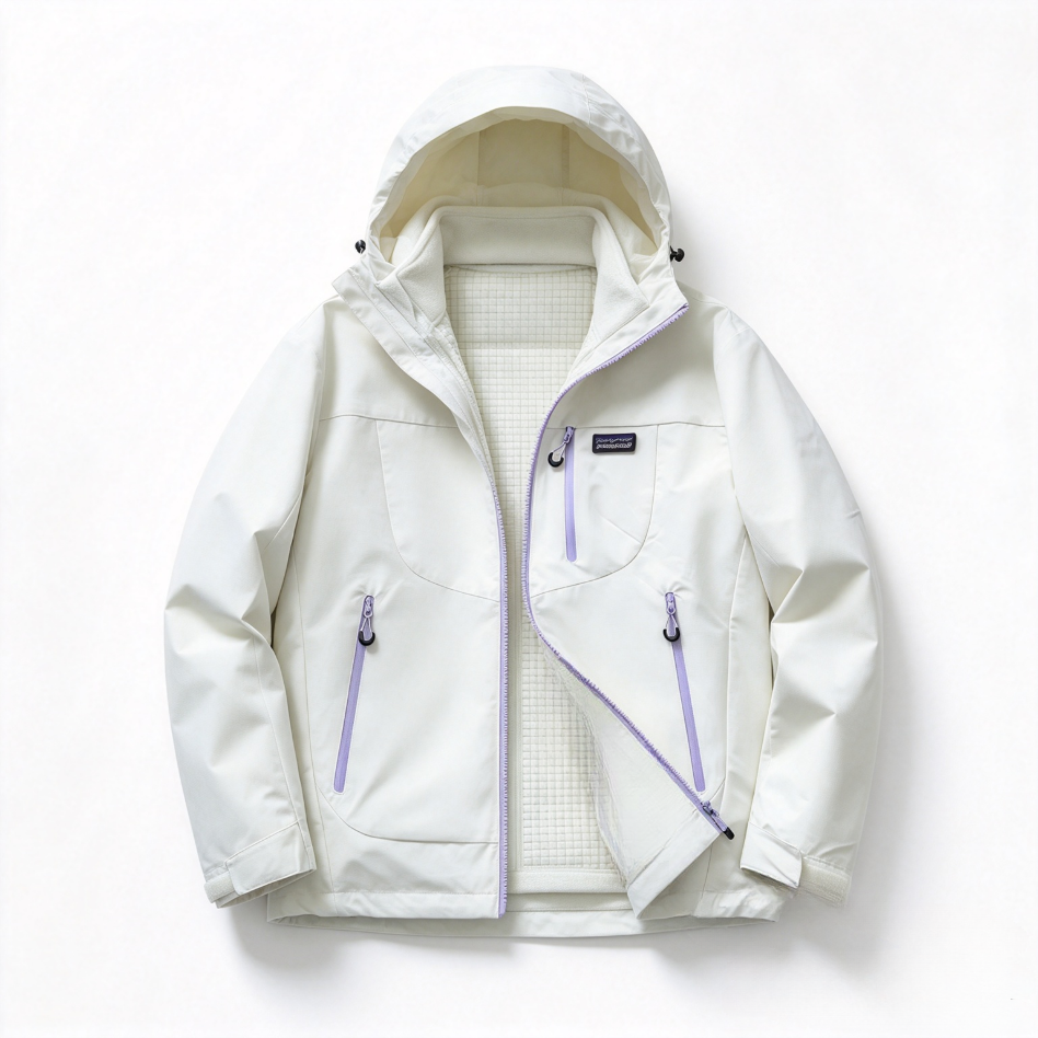 Patagonia 3-in-1 Outdoor Jacket, Removable Fleece Liner Hooded Waterproof Hiking Shell