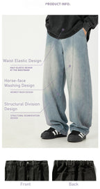 Japanese spring new wide-leg jeans, men's retro scimitar pants with old split design, loose casual pants