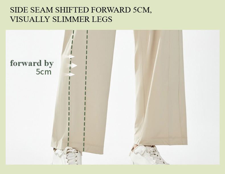 WENHOUU Women UPF50+ Ice‑Silk Cool Wide‑Leg Quick‑Dry Sun Protection Outdoor Pants