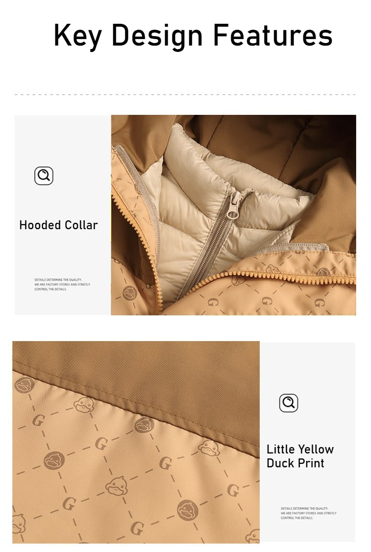 Autumn and winter children's down jacket two-piece set, boys and girls trendy jacket, windproof, waterproof and warm outdoor children's clothing [removable three-in-one]