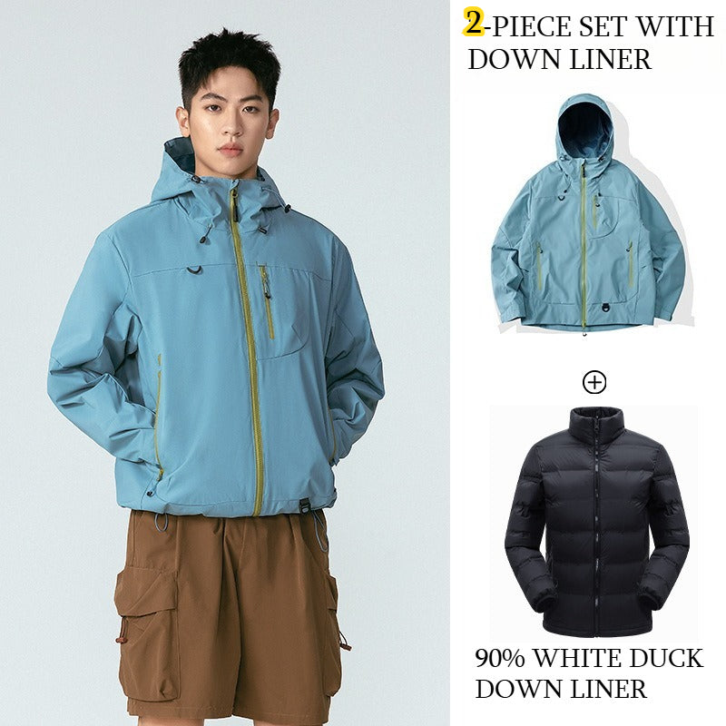 Unisex 3‑in‑1 Mountaineering Jacket with 90% White Duck Down Liner