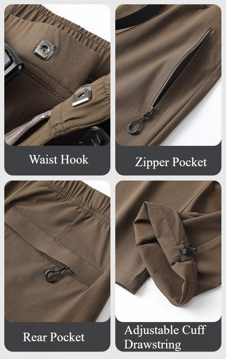 Cologne Unisex Outdoor Hiking Pants, Breathable Stretchy Adjustable Cuff Trousers
