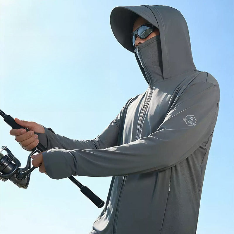 UPF100+ Ice‑Silk Sun Protection Jacket for Men Women, Anti‑UV Lightweight Fishing Sun Coat Wenhouu